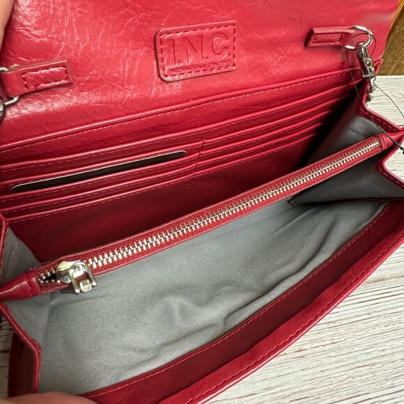 I.N.C. INTERNATIONAL CONCEPTS Averry Tunnel Convertible Clutch Crossbody – Red P - Picture 5 of 6